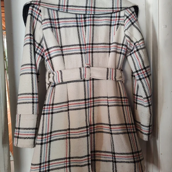 Kimchi Blue Plaid Belted Women's Coat XS - Picture 3 of 3